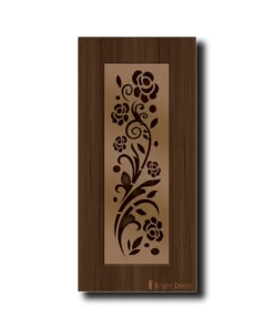 Rose Floral Pattern Wooden Flush Door | GAA037