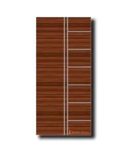 Chic Solid Wood Flush Door: Rich Brown & Silver | GAA043