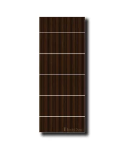 Elegant Wood-Grain 6-Panel WPC Door | WAA059