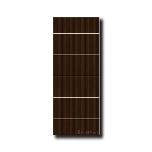 Elegant Wood-Grain 6-Panel WPC Door | WAA059