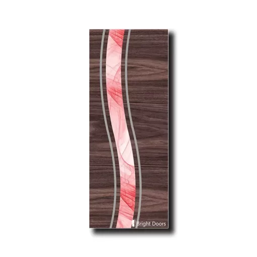 Pink Stripe with Teak Grains WPC Doors | WAA067