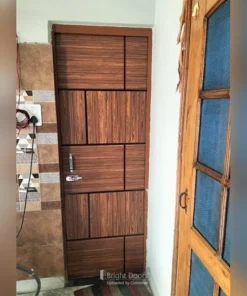 Alternative view of Burma Teak Grain Pattern WPC Waterproof Doors | WAA041