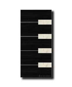Dark Pine With Minimal White Design Door | GAA015