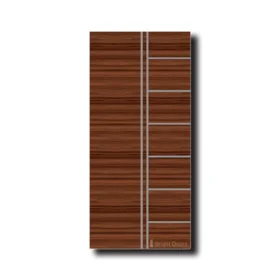 Chic Solid Wood Flush Door: Rich Brown & Silver | GAA043