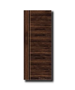 Luxurious Dark Brown WPC Door: Horizontal Grain Elegance! | WAA022