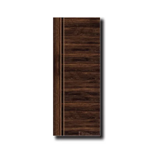 Luxurious Dark Brown WPC Door: Horizontal Grain Elegance! | WAA022