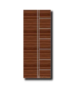 Chic WPC Waterproof Doors: Rich Brown & Silver | WAA043