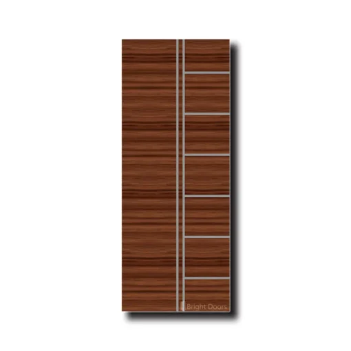 Chic WPC Waterproof Doors: Rich Brown & Silver | WAA043