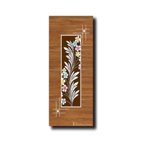 Floral Elegance: UV-Printed WPC Bathroom Doors | WAA069